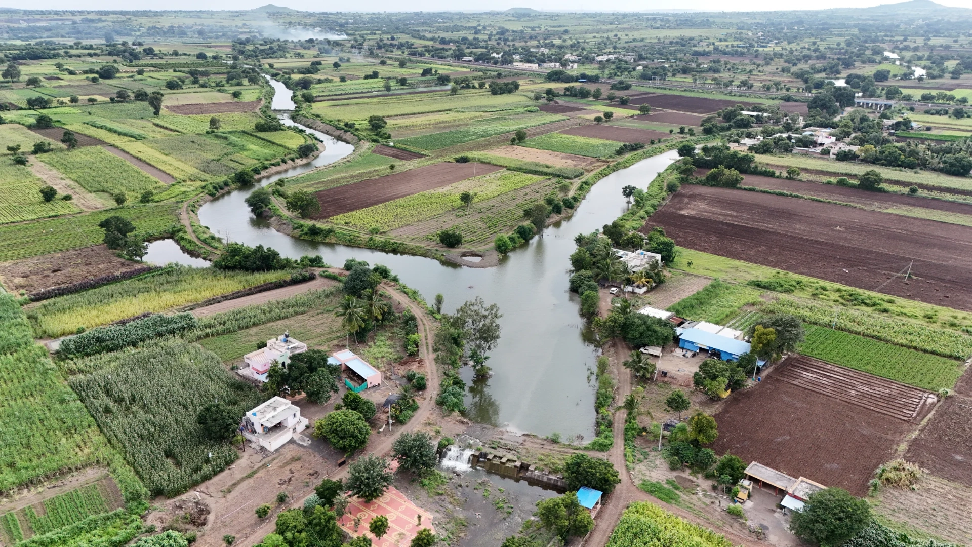Restored watershed and farmlands in rural Maharashtra